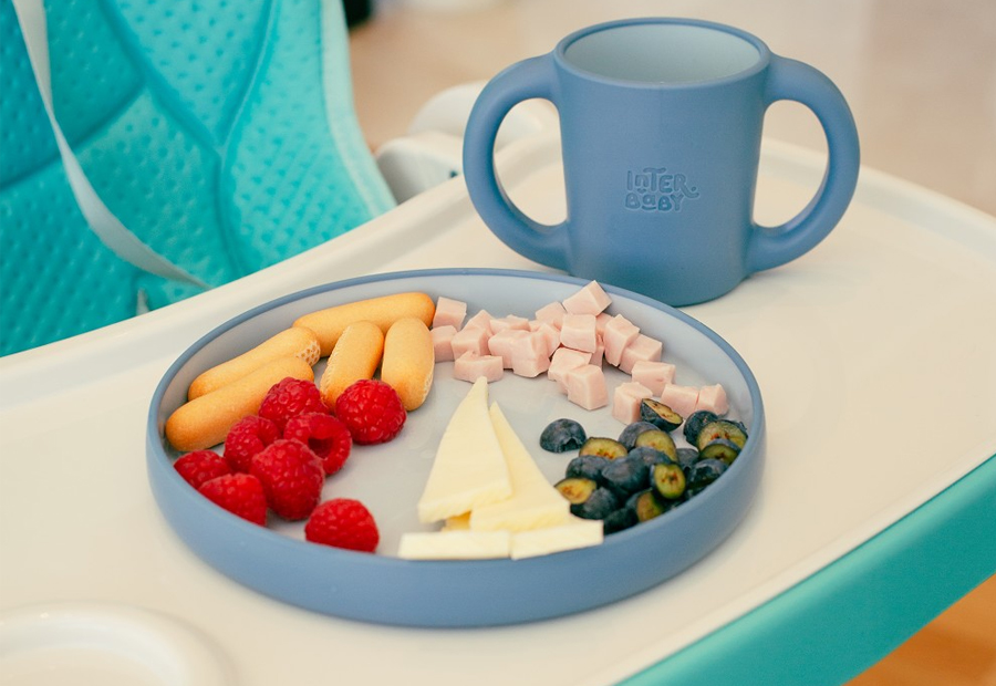 Set De Vaisselle Bébé Interbaby Indio 5 Pièces - Assiette, Bol, Cuillère, Fourchette, Verre Anti-goutte
