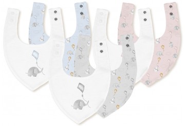 Pack 2 Baberos Bandana Bambú 20x30 INTERBABY Elefante Cometa 341