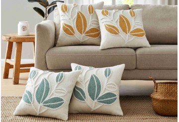 Funda de Cojín 45x45 Chenilla SOTILEZA Jacquard Botánica