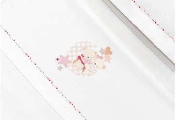 INTERBABY Sábana Algodón+Chupetero Amoroso Petalos 03349 Cuna