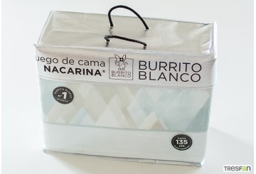 Sábana Nacarina BURRITO BLANCO Máxima Calidad 058-04 agua