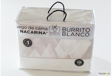Sábana Nacarina BURRITO BLANCO Máxima Calidad 058-08 tierra