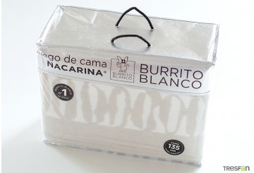 Sábana Nacarina BURRITO BLANCO Máxima Calidad 060-08 lino