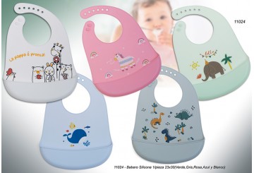 Babero Silicona 23x32 Recogemigas GAMBERRITOS Estampados 11024