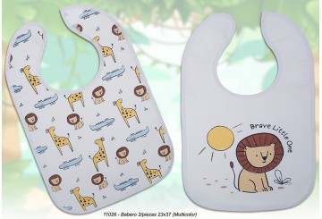 Pack 2 Baberos 23x37cm Algodón GAMBERRITOS Safari 11026