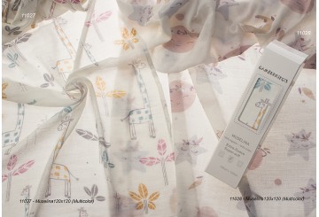 Muselina en Caja 120x120cm Algodón GAMBERRITOS Jirafa-Estrella