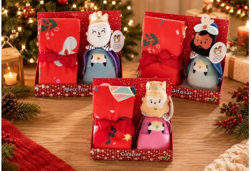 Peluche Reyes Magos + Manta GAMBERRITOS Melchor-Gaspar-Baltasar