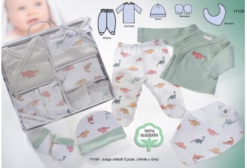 Conjunto Ropita 5pcs Algodón GAMBERRITOS Dinos 11109