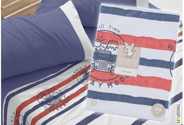 J.Sábana Estampada BURRITO BLANCO Fashion 147-01 azul