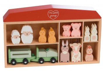 Mi Pequeño Granero + Animales AMADEUS Madera Natural 169514