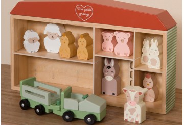 Mi Pequeño Granero + Animales AMADEUS Madera Natural 169514