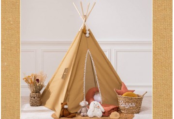 Tienda Tipi Infantil ATMOSPHERA Pomponetes Wapi ocre