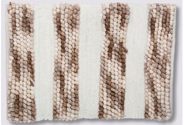 Alfombra Baño 50x75 5FIVE Gruesa a Rayas beige 174628A