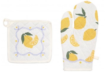 Guante + Manopla de Horno ATMOSPHERA Algodón Limones 185261B