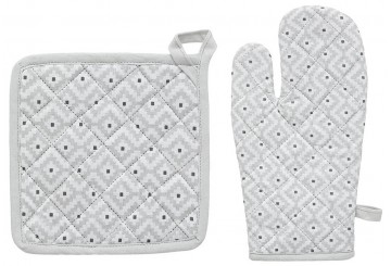 Guante + Manopla de Horno ATMOSPHERA Algodón Etnik gris 185261L