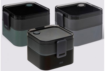 Fiambrera Táper 2 Compartimientos 5FIVE Gris-Verde-Negro 189508