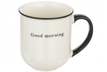 Taza Café 38cl blanco&negro SG Porcelana Good Morning 196467