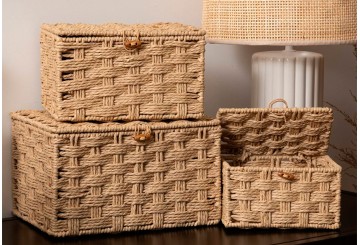 Set 3 Cestas Rectangulares ATMOSPHERA Elio Natural 203968
