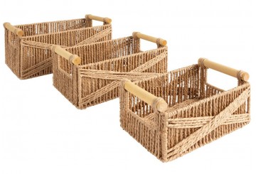 Set 3 Cestas Rectangulares ATMOSPHERA Eugene beige 203985