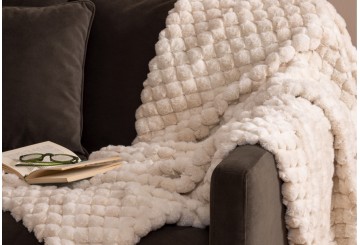 Manta Plaid 120x160 Piel Sintética ATMOSPHERA Ariel beige 204432