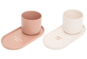 Set 2 Juegos Taza+Plato 24cl ATMOSPHERA Casa Sienna 212134