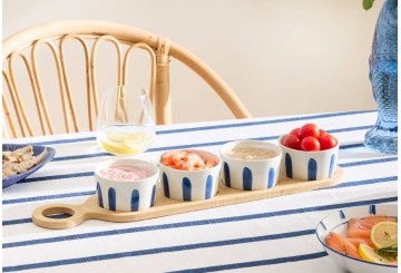 Juego 5 piezas Aperitivo ATMOSPHERA Cerámica-Bambú Oceanía 21215