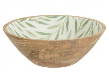 Cuenco Ensaladera Mango D-30cm ATMOSPHERA Hojas Oliva 212208C