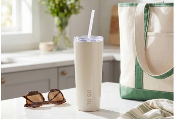 Vaso Mug Térmico con Pajita 0,7L ATMOSPHERA To Go beige 213557A