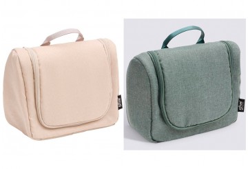 Neceser Aseo con Gancho 22x18 ATMOSPHERA Viaje Beige-Verde 21359