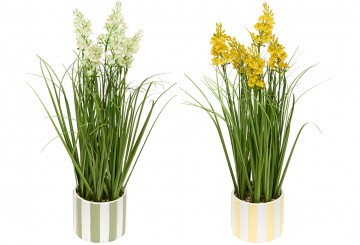 Planta Artificial 47cm Maceta Dolomita ATMOSPHERA Manojo Flores