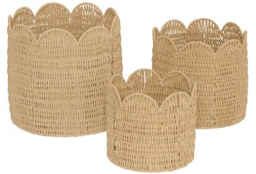 Set 3 Cestas Redondas ATMOSPHERA Natural Cyrielle 215278