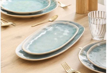 Plato Bandeja 31x15cm Ovalada ATMOSPHERA Pia azul 217033A