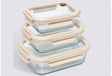 Set 3 Fiambreras Tuppers ATMOSPHERA Clipeat + Vidrio 217661