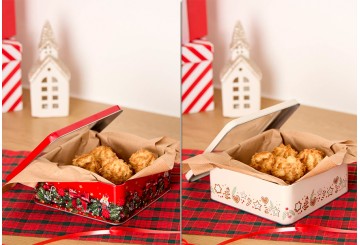 Caja Metal para Galletas de Navidad ATMOSPHERA Rojo-Beige 218738