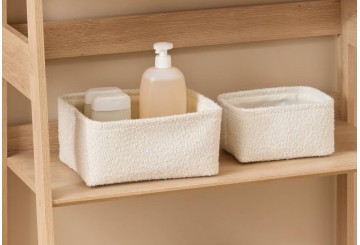 Set 2 Cestas Almacenamiento ATMOSPHERA Bouclette blanco 220218