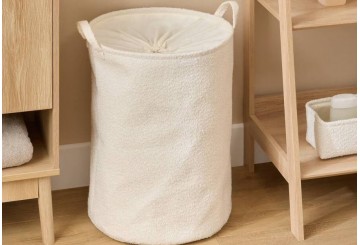 Cesto de Ropa 56L ATMOSPHERA Bouclette blanco 220220