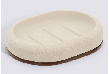 Jabonera Baño ATMOSPHERA Arcilla Resina beige 220370