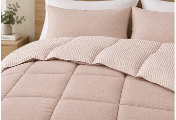 Edredón Nórdico BURRITO BLANCO Reversible Topos/Rayas 266 nude