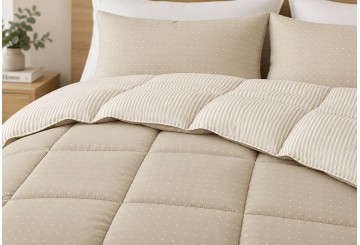 Edredón Nórdico BURRITO BLANCO Reversible Topos/Rayas 266 beige