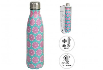 Botella Doble Capa 500ml Acero Inoxidable D'CASA Frutas Fluor