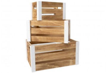 Set 3 Cajas Madera D'CASA Natural 2689134
