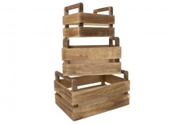 Set 3 Cajas Madera D'CASA Natural 2689139