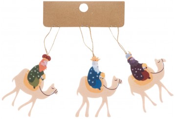 Set 3 Colgantes Navideños D'CASA Camellos Reyes 2714301