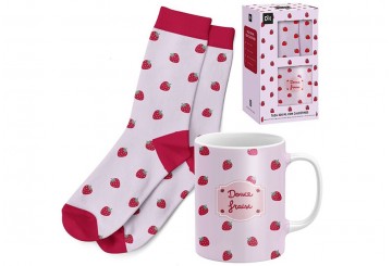 Set Regalo Taza + Calcetines Coquette D'CASA Douce Fraise 277612