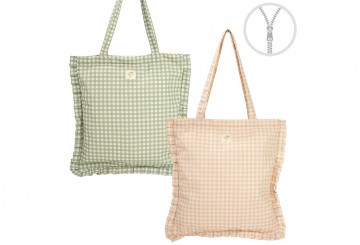 Bolsa Algodón con Cremallera 36x40 D'CASA Vichy Fleur 2827647