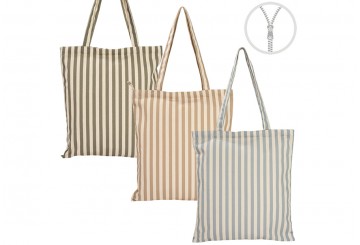 Bolsa Algodón con Cremallera 36x40 D'CASA Rayas 2827653