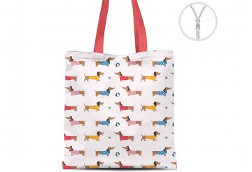 Bolsa Algodón con Cremallera 36x48 D'CASA Teckel 2827674