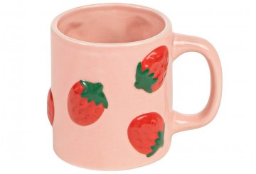 Taza Mug Coquette Cerámica D'CASA Fresas 2836705
