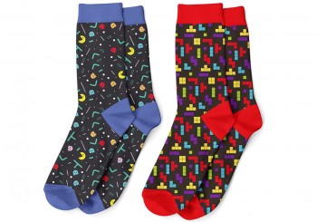 Par de Calcetines Talla 42-47 D'CASA Tetris-Comecocos 3067206