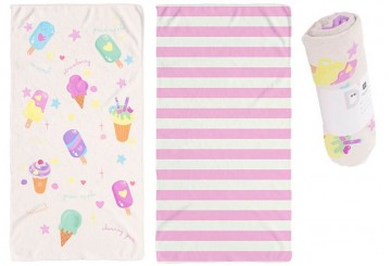 Toalla Playa Infantil 70x140 D'CASA Rayas-Helados 3067323